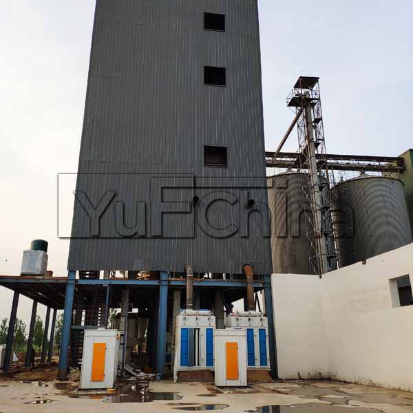 Fowchart of 15-30 t/h Feed Pellet Line for Poultry Livestock 1. material receiving section ( Permanent magnet drum) 2. material grinding section (grain hammer mill pulse dust collector) 3. batching and mixing section (automatic batching sy